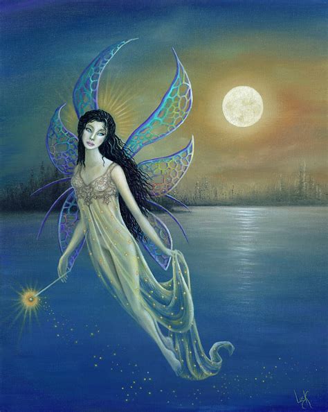 Blue Moon Fairy Painting By Bk Lusk
