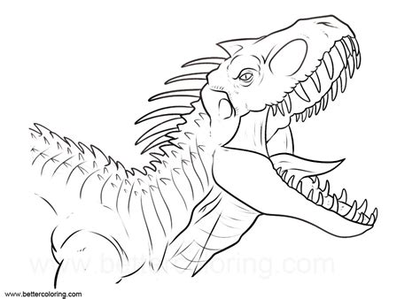 Indoraptor From Jurassic World Coloring Pages Free Printable Coloring