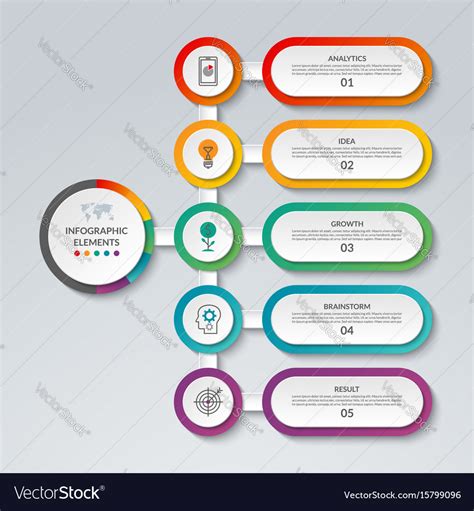 Infographic Template With 5 Options Royalty Free Vector