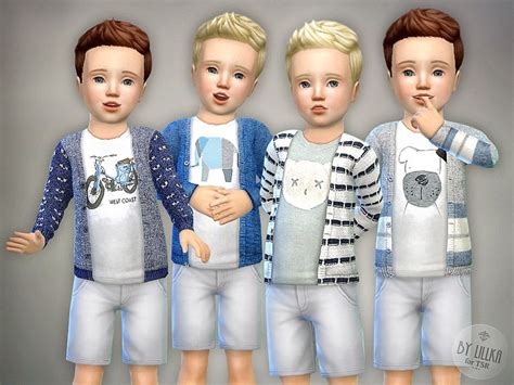 The Sims 4 Cardigan For Toddler Boys P01 Mesh By Lillka Available At