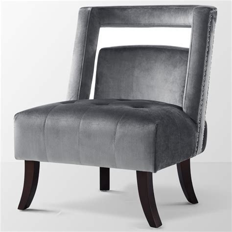 Originally modelled in 3ds max 2009. Cole Grey Velvet Accent Chair - Armless - Button Tufted ...