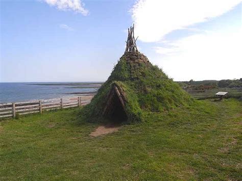 Recreation Of Grass Topped Stone Age House Stone Age