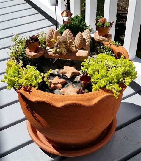 Terra Cotta Fairy Garden I Made For My Front Porch Miniature Garden
