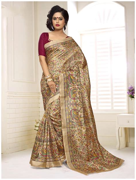 Buy Sareemall Multi Khadi Silk Saree With Unstitched Blouse Online At Low Prices In India
