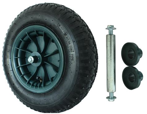 1 X Wheelbarrow Wheel 480400 8 With Axle Pneumatic Tyre Replacement