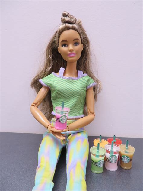 6 Pcs Barbie Starbucks Coffee Juice Tea Smoothie To Go Cup Etsy