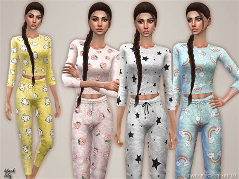 The Sims Resource Two Piece Pj Set 03