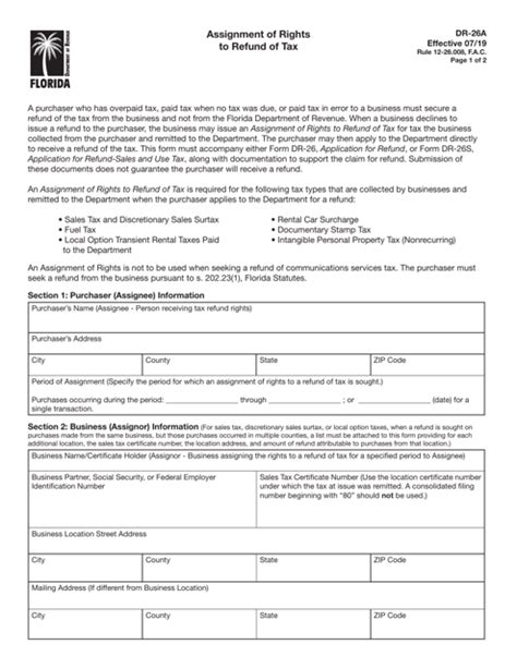 Form Dr 26a Fill Out Sign Online And Download Printable Pdf Florida