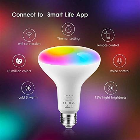 Teckin Smart Light Bulbs 130w Equivalent Led Rgbcw Color Changing Wifi