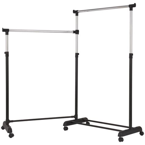 Great savings & free delivery / collection on many items. Mainstays Chrome & Black Adjustable Rolling Corner Garment ...