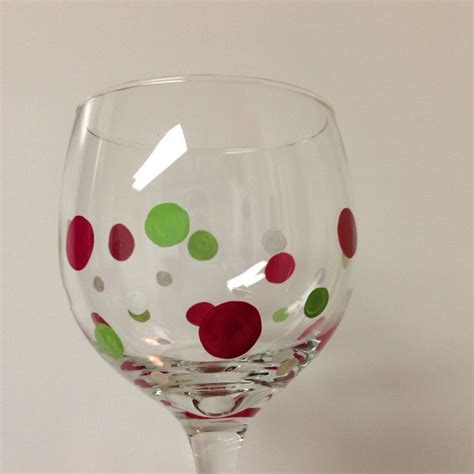 Xmas Polka Dots Diy Wine Glasses Painted Wine Glasses Wine Glasses