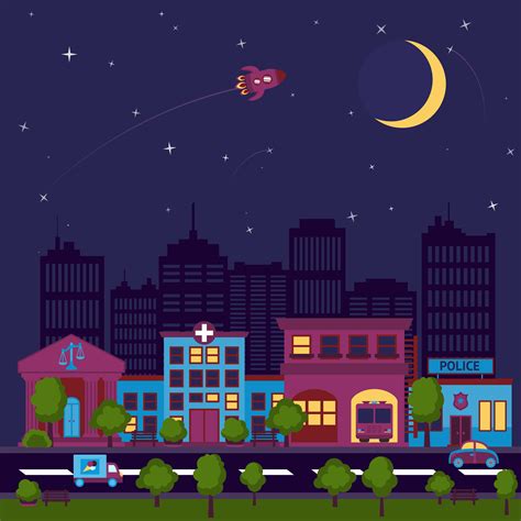 City Scape Night Background Download Free Vectors