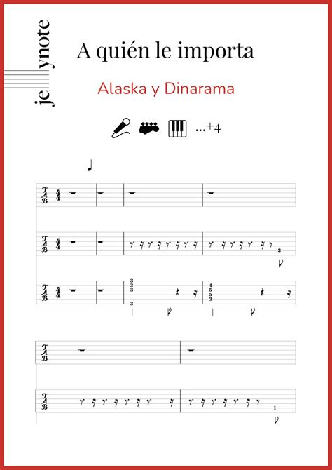 Cancion A Quien Le Importa De Alaska - partituras de Alaska y Dinarama "A quién le importa" Voz, Bajo, Piano
