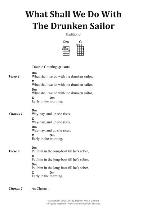 What Shall We Do With The Drunken Sailor Sheet Music