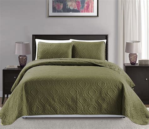Fancy Linen 3 Pc Over Size Diamond Bedspread Bed Cover Embossed Solid
