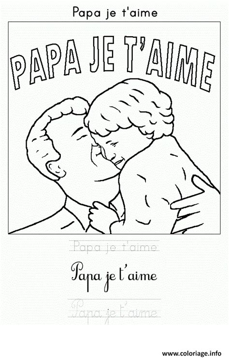 Coloriage Papa Je Taime Fete Des Peres Jecolorie Com