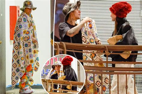 Justin Bieber Wears Crochet Blanket For Date Night With Hailey Dnyuz
