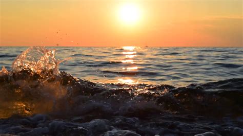 Beach Sea Sunset Background Stock Video Footage