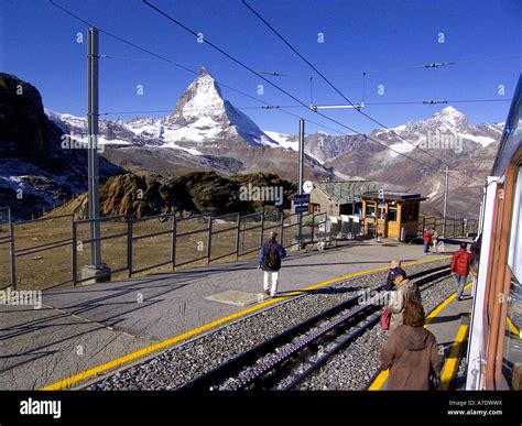 Station Rotenboden Of The Gornergrat Railway With The Matterhorn In The