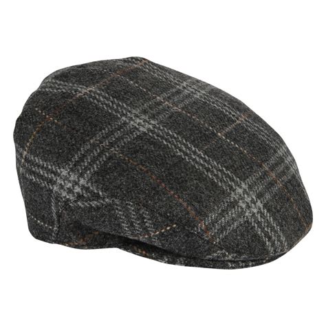 Buy Doogan Donegal Tweed Herringbone Flat Cap Grey Check Colour