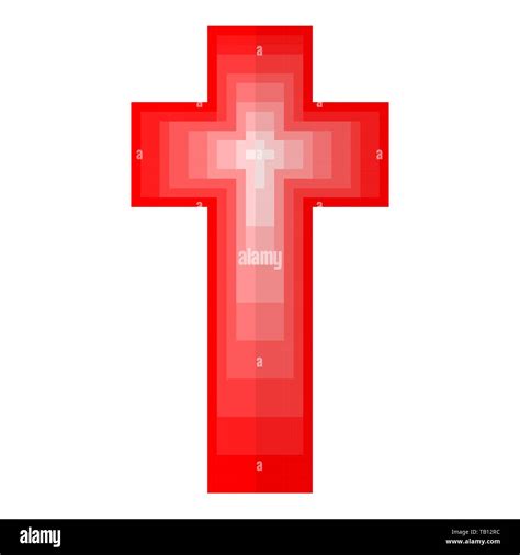 Pixel Art Design Of Christian Cross Vector Illustration Abstract