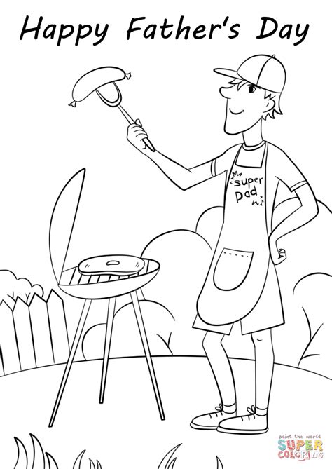 Free father's day certificate templates you can edit and print online. Father's Day Grill coloring page | Free Printable Coloring ...