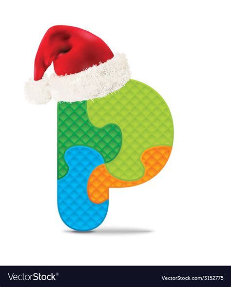 Letter P Written With Alphabet Puzzle Royalty Free Vector