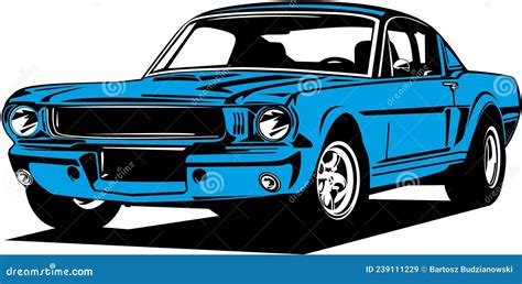 Classic Vintage Retro Legendary American Car Ford Mustang Shelby Stock