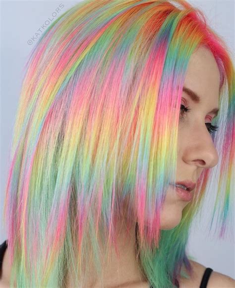 Pin By Brinsonn Green On Hairs Rainbow Hair Color Pastel Rainbow
