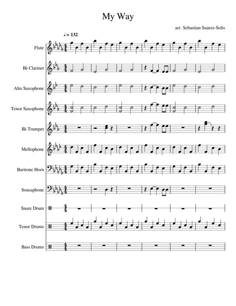My Way Fetty Wap Marching Band Arr Sheet Music For Flute Clarinet