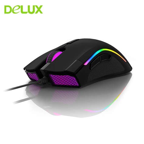 Delux M625 Pmw3360 Wired Gaming Mouse Gamer Ergonomic 7d Rgb Led