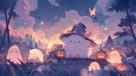 halloween cute cartoon background halloween pumpkin lantern cartoon halloween background