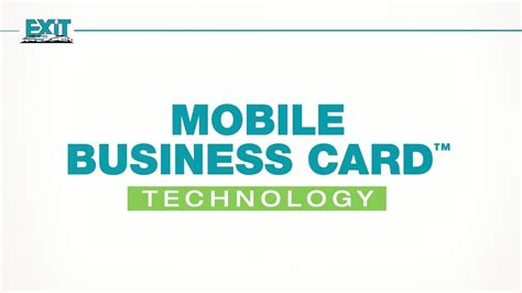 Maybe you would like to learn more about one of these? EXIT Realty's Technology: Mobile Business Cards™ - YouTube