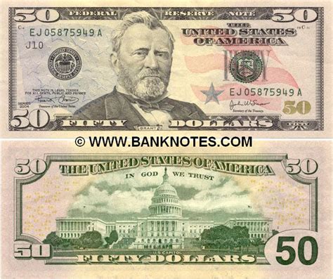 United States Of America 50 Dollars 2004 American Currency Bank Notes