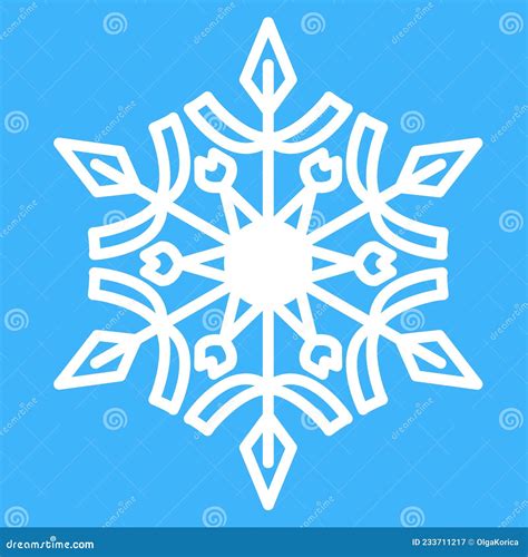 Symmetrical Snowflake Silhouette Shape Christmas Snowflake Geometric