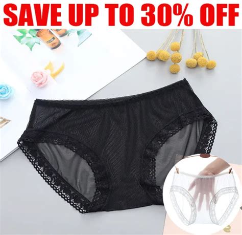 Women Underwear See Through Lingerie Mesh Briefs Lace Panties Butterfly Knickers 571 Picclick