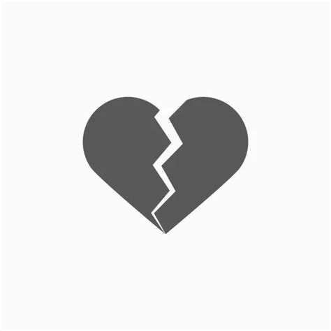 Línea Corazón Roto Icono Divorcio Aislado Sobre Fondo Blanco Símbolo