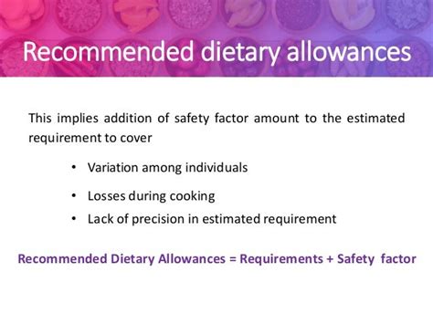 Recommended Dietary Allowances