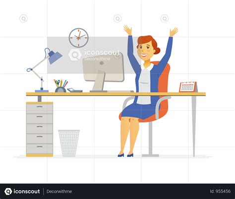 Premium Happy Office Worker Illustration Download In Png And Vector Format