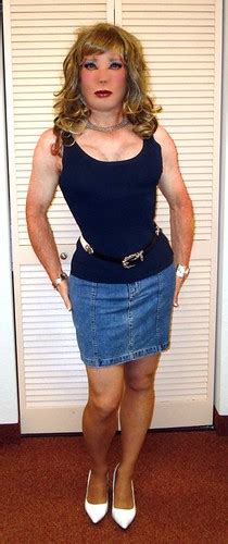 Kathy Leigh Denim Mini Skirt With Cleavage Been Working On Flickr