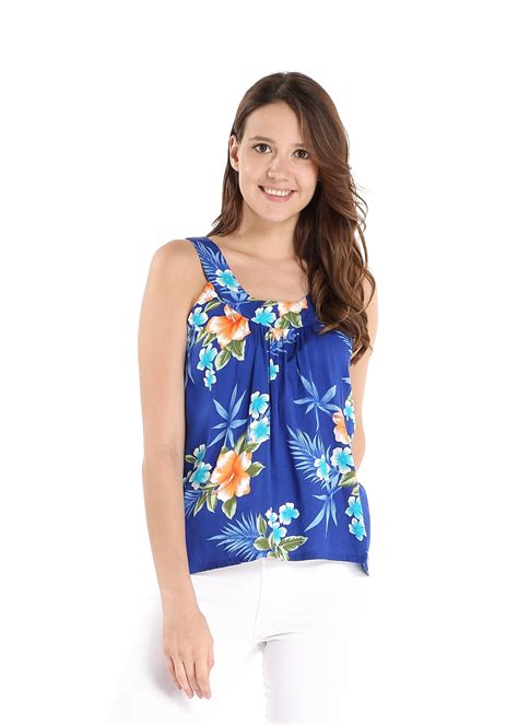 Women S Hawaiian Floral Tank Top In Hibiscus Pattern Colors Walmart Com