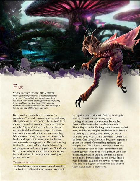 Dnd 5e Homebrew — Fae Race By Poundtown00 Dungeons And Dragons