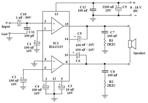 5w Stereo Amplifier Circuit Diagram