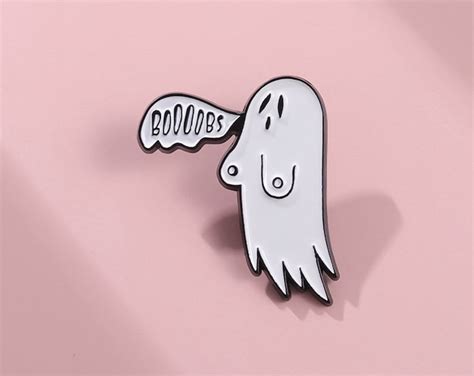 ectogasm spooky boobs ghost enamel pin cute funny etsy
