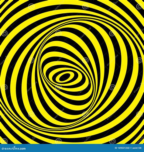 Vector Illustration Optical Illusion Black And Yellow Pattern