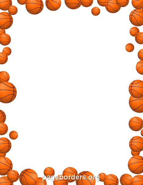 Basketballs Border Clip Art Page Border And Vector Graphics Page