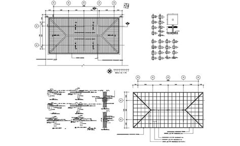 Roof Plan Of House 1580mtr X 700mtr With Detail Dimension In Dwg File