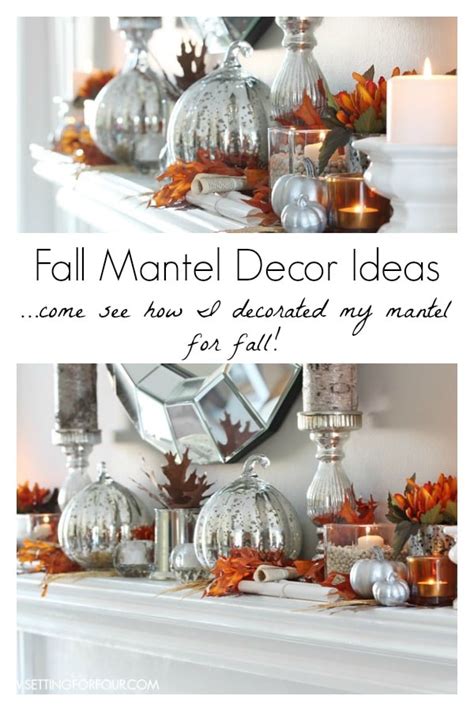 Fall Mantel Decor Autumn Abounds Blog Hop Setting For Four