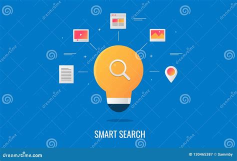 Smart Search Search Engine Optimization Intelligent Marketing Flat Design Vector Banner