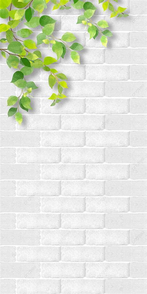 Brick Wall Wallpaper Wall Floral Wallpaper Plant Background Wallpaper